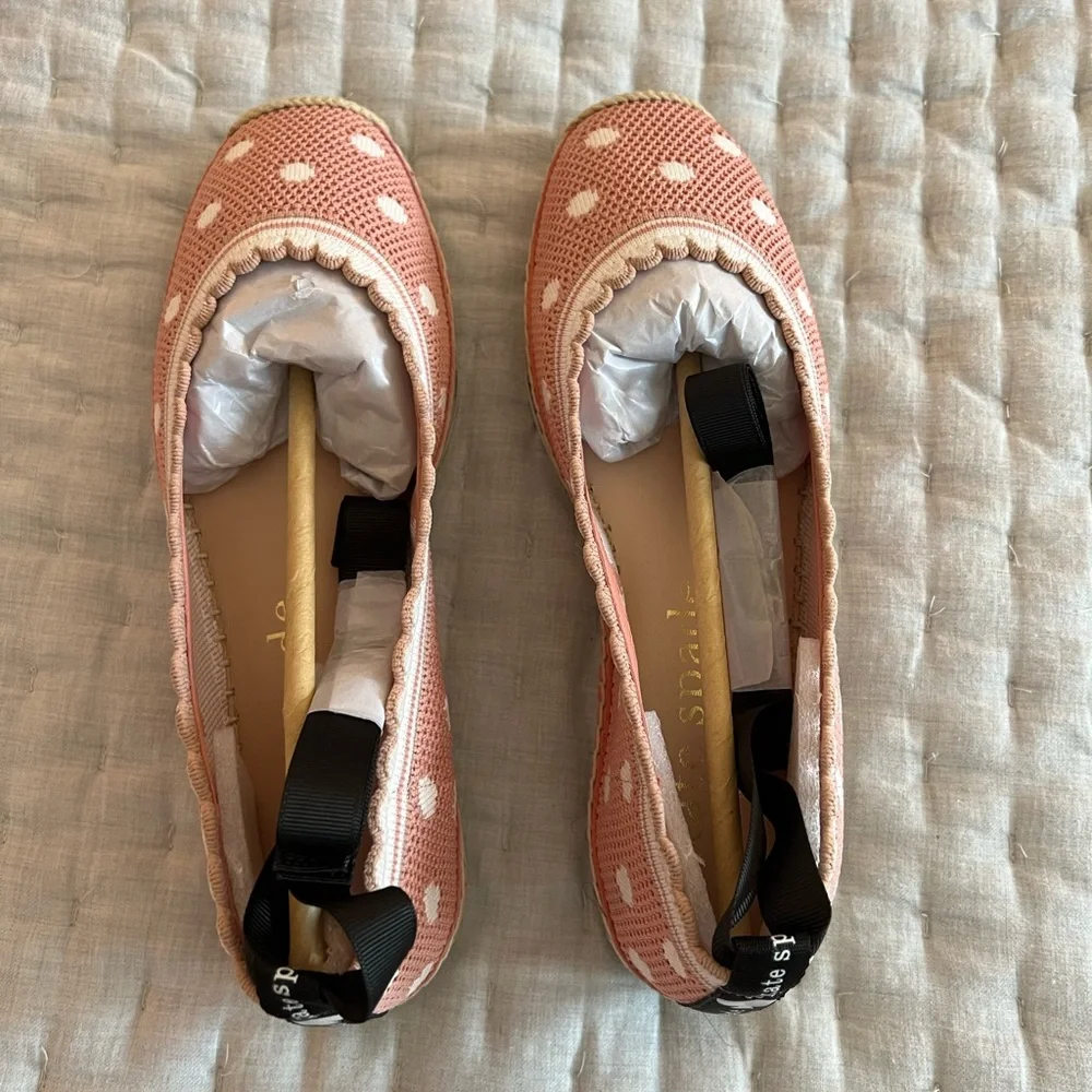 NIB Kate Spade Knottingham Knit Espadrille in Flirty Rose/Optic White Size 9 - Picture 3 of 8